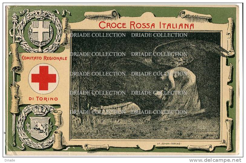 CARTOLINA CROCE ROSSA ITALIANA COMITATO REGIONALE DI TORINO ILLUSTRATORE ROMOLO BERNARDI CON ANNULLO FIRENZE ANNO 1975 - Croix-Rouge