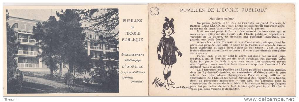 Illustrateur " POUBOT " - Carte Publicitaire Des Pupilles De L'Ecole Publique D'ODEILLO (66) - Voir Les Scans - Poulbot, F.