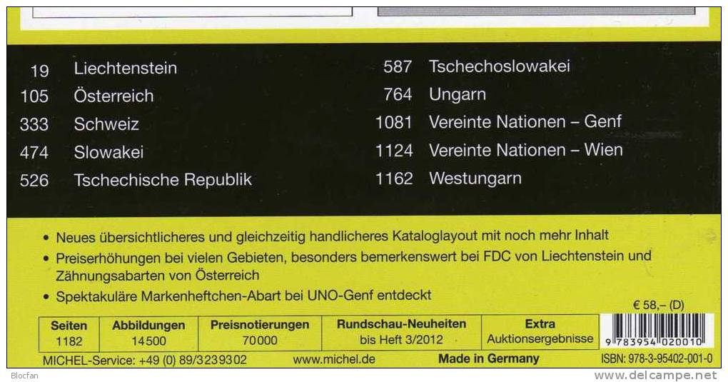 Germany And Part1 Stamp Catalogue 2012/2013 New 102€ Deutschland+Mittel-Europa MlCHEL With D A CH CSR HU FL Slowakei UNO - Collections