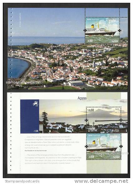 Portugal Açores 2 Blocs Europa CEPT 2012 Paquebot Du Carnet ** Azores Europa Cruise Ship 2 S/s From Booklet ** - Unused Stamps