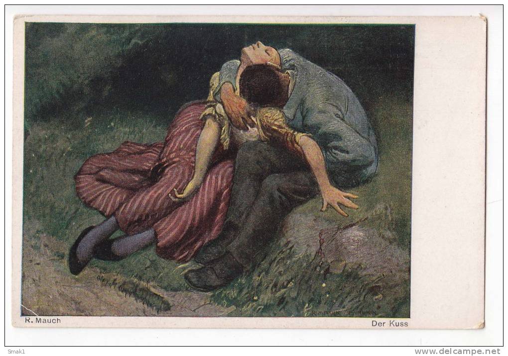 COUPLES R. MAUCH "THE KISS"  Nr. 383 OLD POSTCARD - Couples