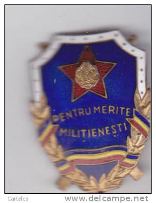 Romania -Popular Republic - Police Old Badge, Rare - For Outstanding Police - Polizei