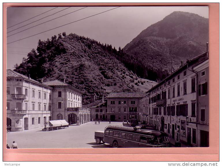 OLD POSTCARD ITALY ITALIA  TOLMEZZO PIAZZA XX SETTEMBRE + BUS - Udine