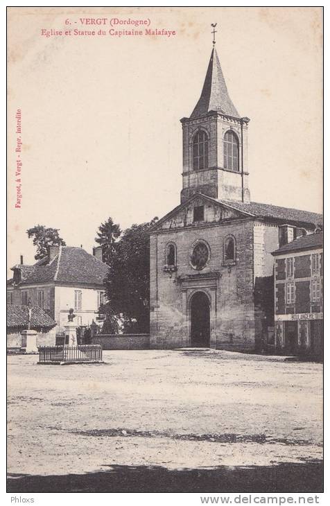 VERGT/24/Eglise Et Statue Du Capitaine Malafaye/ Réf: C0154 - Sonstige & Ohne Zuordnung