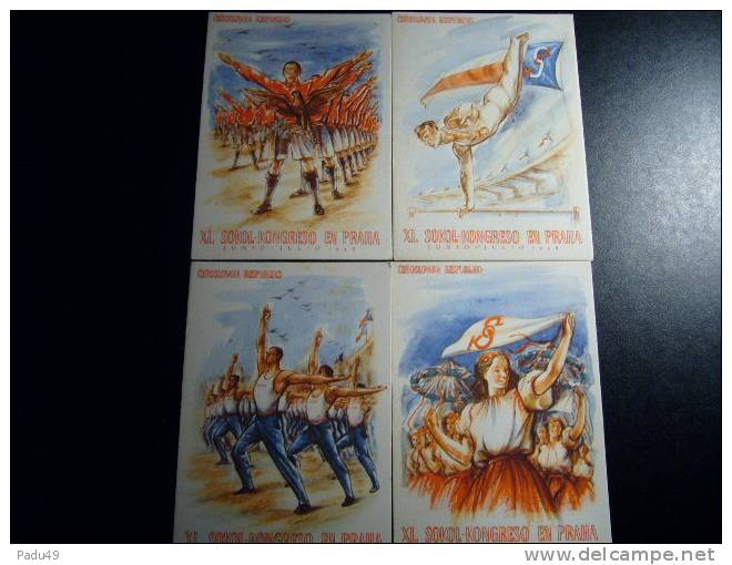 Serie De 6 Cartes Postale XI Congres De GYMNASTIQUE A PRAGUE 1948 - Gymnastics