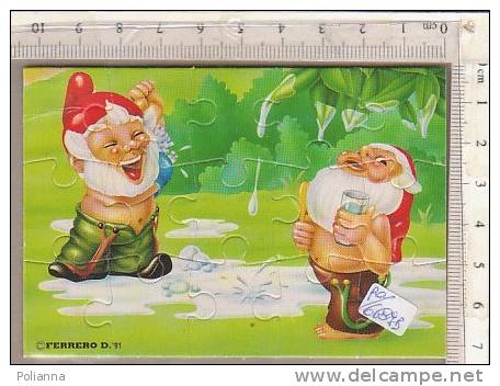 PO6689B# PUZZLE KINDER FERRERO 1991 - NANI AL BAGNO ESTERNO CON CARTINA - Puzzles