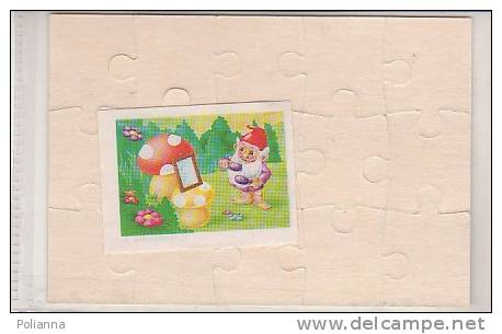 PO6690B# PUZZLE KINDER FERRERO 1991 - NANI AL BAGNO ESTERNO CON CARTINA /FUNGHI - Puzzles