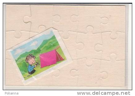 PO6695B# PUZZLE KINDER FERRERO 1993 - PEANUTS - LINUS AL CAMPEGGIO CON CARTINA - Puzzles