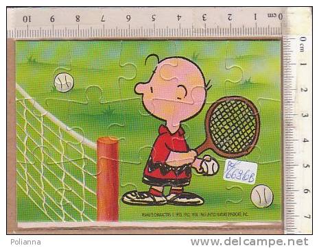 PO6696B# PUZZLE KINDER FERRERO 1993 - PEANUTS - CHARLIE BROWN AL TENNIS CON CARTINA - Puzzles