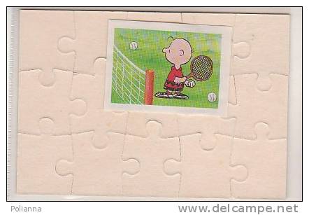 PO6696B# PUZZLE KINDER FERRERO 1993 - PEANUTS - CHARLIE BROWN AL TENNIS CON CARTINA - Puzzles