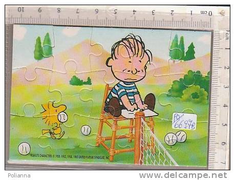 PO6697B# PUZZLE KINDER FERRERO 1993 - PEANUTS - LINUS AL TENNIS CON CARTINA - Puzzels