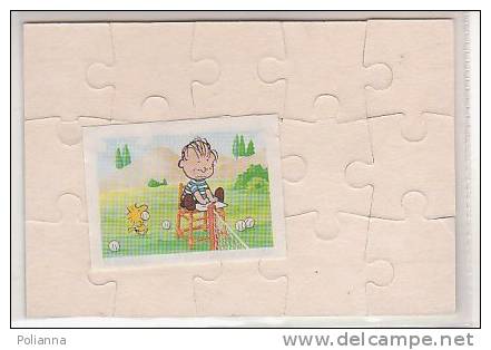 PO6697B# PUZZLE KINDER FERRERO 1993 - PEANUTS - LINUS AL TENNIS CON CARTINA - Puzzles