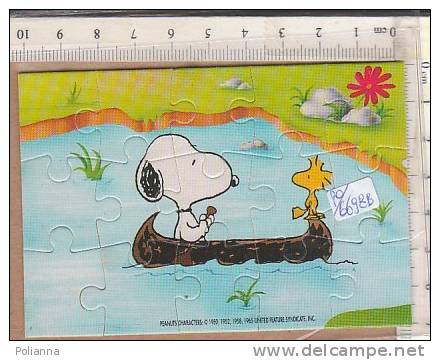 PO6698B# PUZZLE KINDER FERRERO 1993 - PEANUTS - SNOOPY CON CARTINA - Puzzels