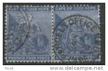 CAPE OF GOOD HOPE 1871 4d Ultramarine SG30 And 30b U HS65 - Cape Of Good Hope (1853-1904)