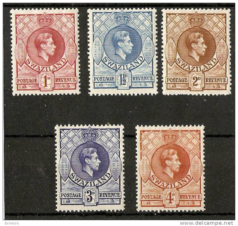 SWAZILAND 1938 1d - 4d SG 29/33 PERF 13½ X 13 MOUNTED MINT Cat £36.75 - Swaziland (...-1967)