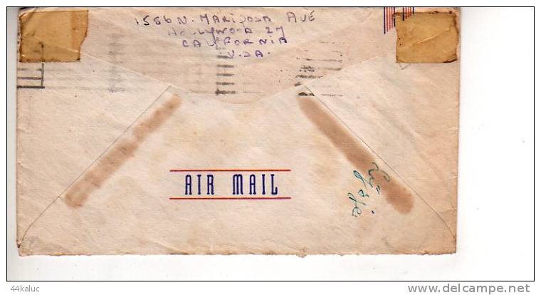 Enveloppe Partie De LOS ANGELES Californie En 1947 Pour La France (scan Recto Et Verso) - Postal History