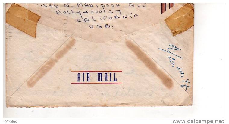Enveloppe Partie De LOS ANGELES Californie En 1947 Pour La France (scan Recto Et Verso) - Postal History
