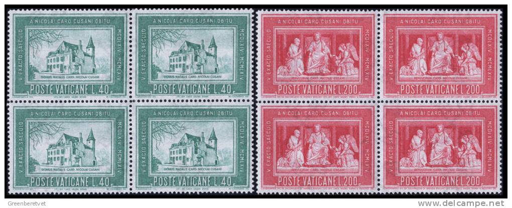 Vatican City Scott # 395-396 Mi 462-463 Yt 413-414 Sass Sassone 395-396 ** 1964 Block Set MNH - Unused Stamps