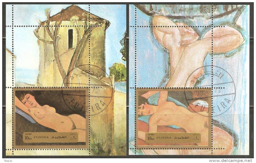 Fujeira 1972 Mi# Block 117-118 A Used - Nude Paintings By Modigliani - Desnudos