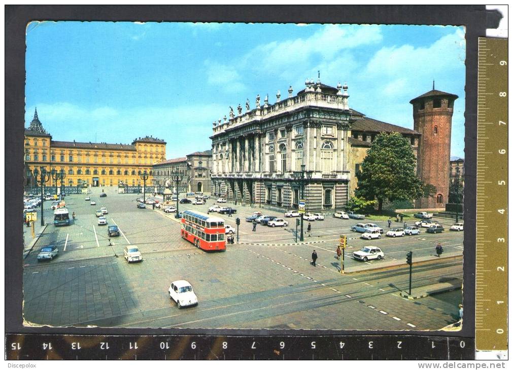 D1578 Torino: Piazza Castello E Palazzo Reale - Auto, Cars, Voitures Fiat 500, Bus / Viaggiata 1963 - Palazzo Reale