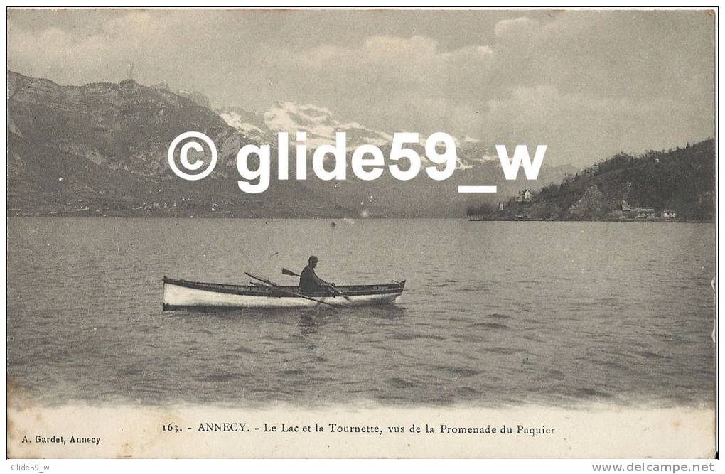 ANNECY - Le Lac Et La Tournette, Vus De La Promenade Du Paquier (animée) - N° 163 - Annecy