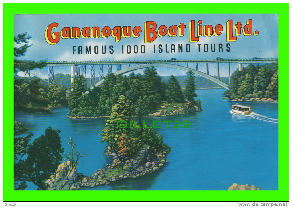 LIVRES - GANANOQUE, ONTARIO - GANANOQUE BOAT LINE LTD, 1000 ISLAND TOURS - 20 PAGES - - Nordamerika