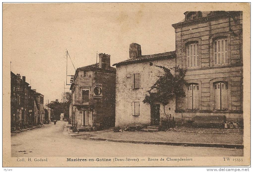 Cpa79 Mazières Route De Champdeniers - Mazieres En Gatine