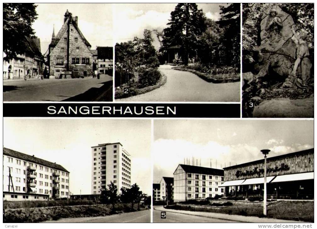 AK Sangerhausen, Markt, Rosarium,Hochhaus, Siedlung, Ung, 1976 - Sangerhausen