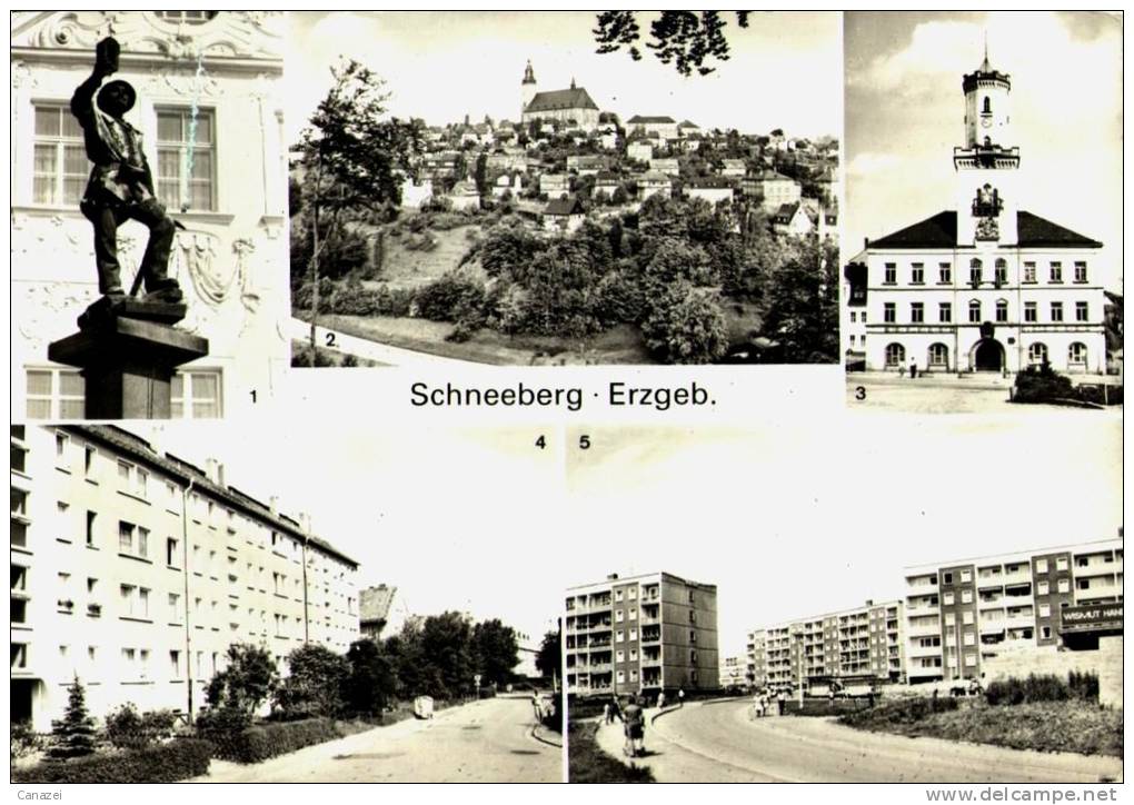 AK Schneeberg, Neubaugebiet Keilberg, Friedensring, Gel, 1980 - Schneeberg