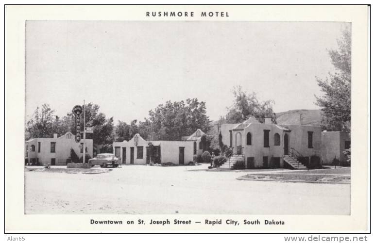 Rapid City SD South Dakota, Rushmore Motel, Lodging, Auto, C1940s Vintage Postcard - Rapid City