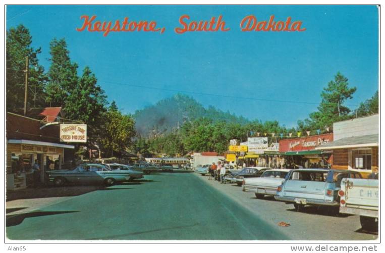 Keystone SD South Dakota, Street Scene, Autos, Store C1960s Vintage Postcard - Other & Unclassified