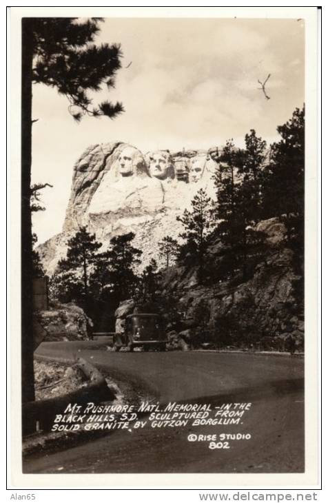 Mount Rushmore SD South Dakota, President Granite Sculpture Under Construction, C1930s Vintage Real Photo Postcard - Mount Rushmore