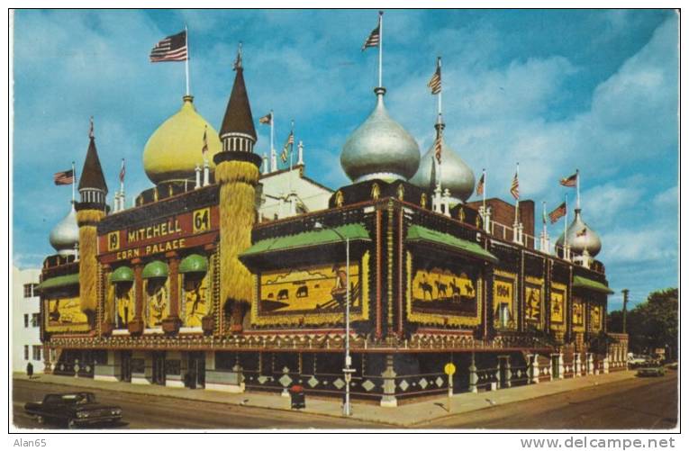 Mitchell SD South Dakota, 1964 Corn Palace, Bizarre Architecture, C1960s Vintage Postcard - Other & Unclassified