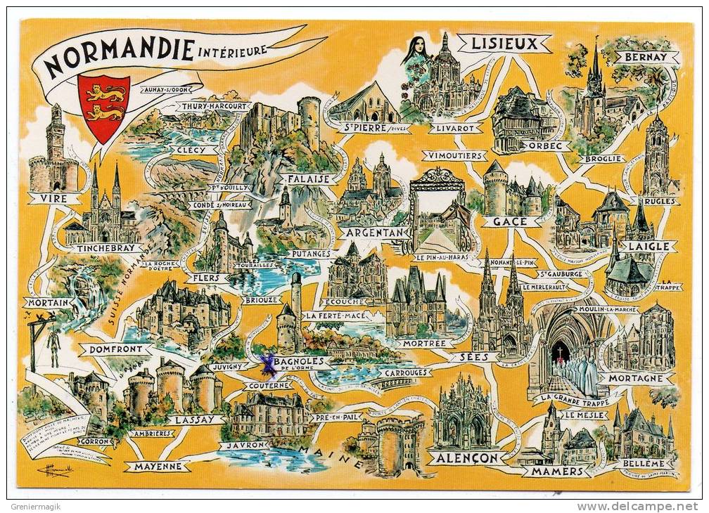 Carte De La Normandie Intérieur - Illustrateur Homualk - Homualk