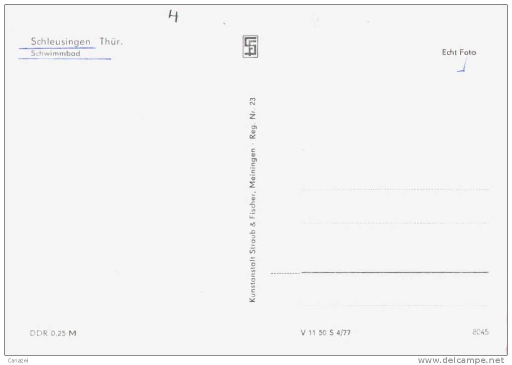AK Schleusingen, Schwimmbad, Ung, 1977 - Schleusingen