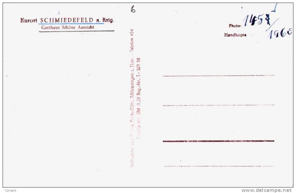 AK Schmiedefeld, Gasthaus Schöne Aussicht, Ung, 1960 - Schmiedefeld