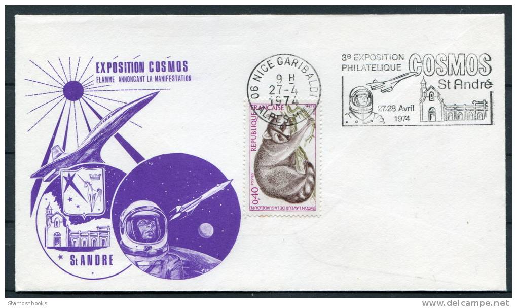 1974 France Concorde Nice Space Exhibition Cover - Concorde