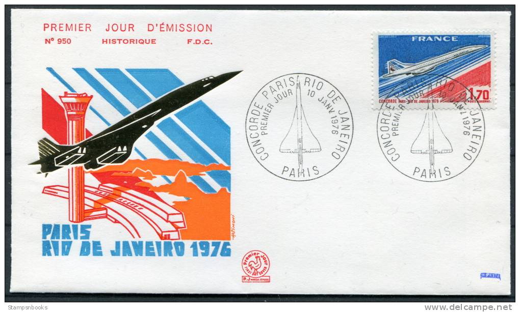 1976 France Concorde Paris - Rio De Janeiro FDC - Concorde