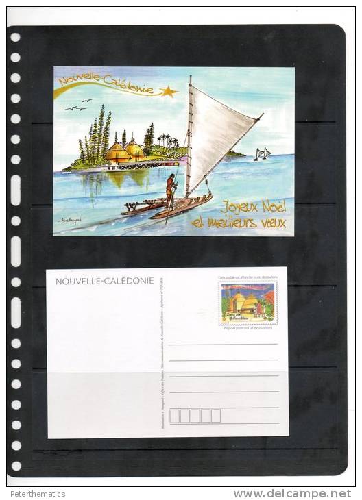 NEW CALEDONIA,2012, PRESTAMPED CARD. CANOES, CHRISTMAS, MINT - Christmas