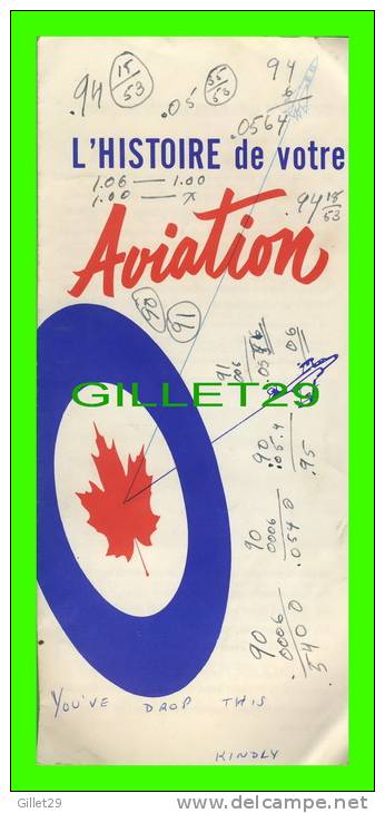 LIVRE - HISTOIRE DE L´ AVIATION ROYALE DU CANADA - 8 PAGES - - Aerei