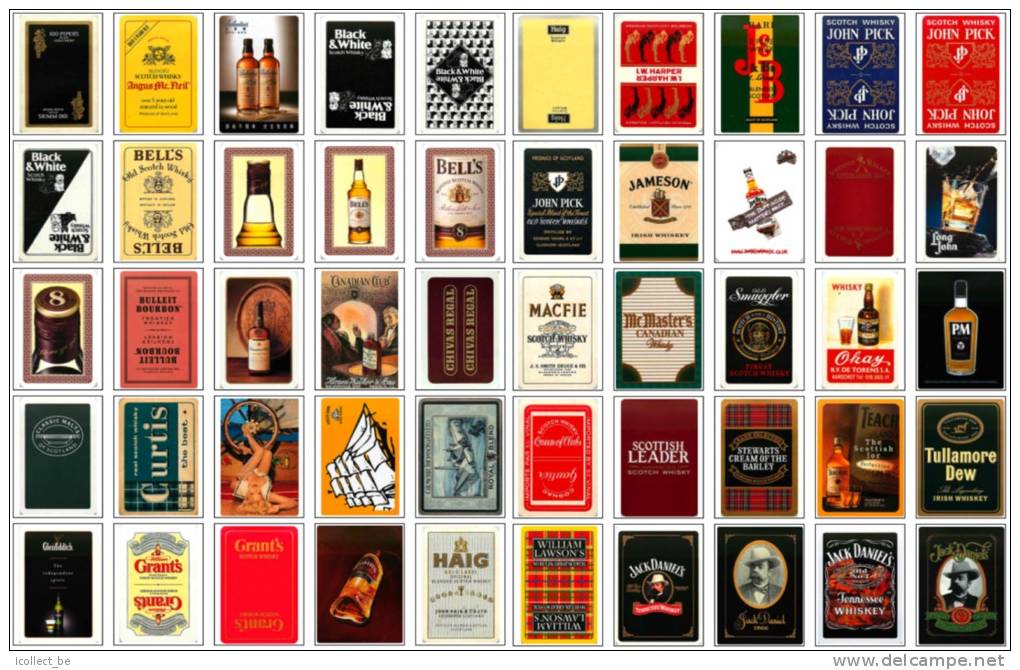 Lot 50 Dos Différents De Jeu De Cartes WHISKY (Speelkaarten, Playing Cards, Carte à Jouer) - Playing Cards (classic)