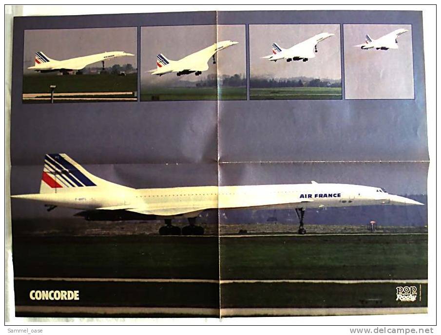 Poster  Concorde  -  Rückseitig : Björn Borg  -  Ca. 1982 Aus Der Pop-Rocky - Autres & Non Classés