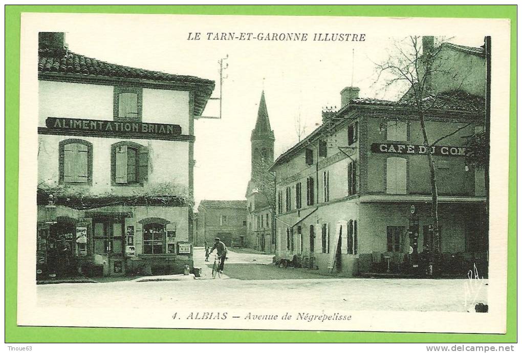 82 ** ALBIAS - Avenue De Négrepelisse (Hôtel Du Commerce, Alimentation Brian) - Albias