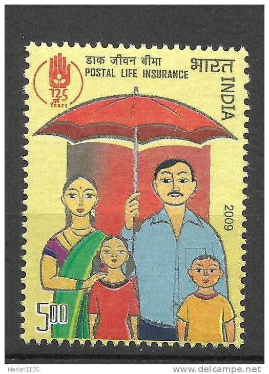 INDIA, 2009,125th Anniversary Of Postal Life Insurance,  MNH,(**) - Unused Stamps