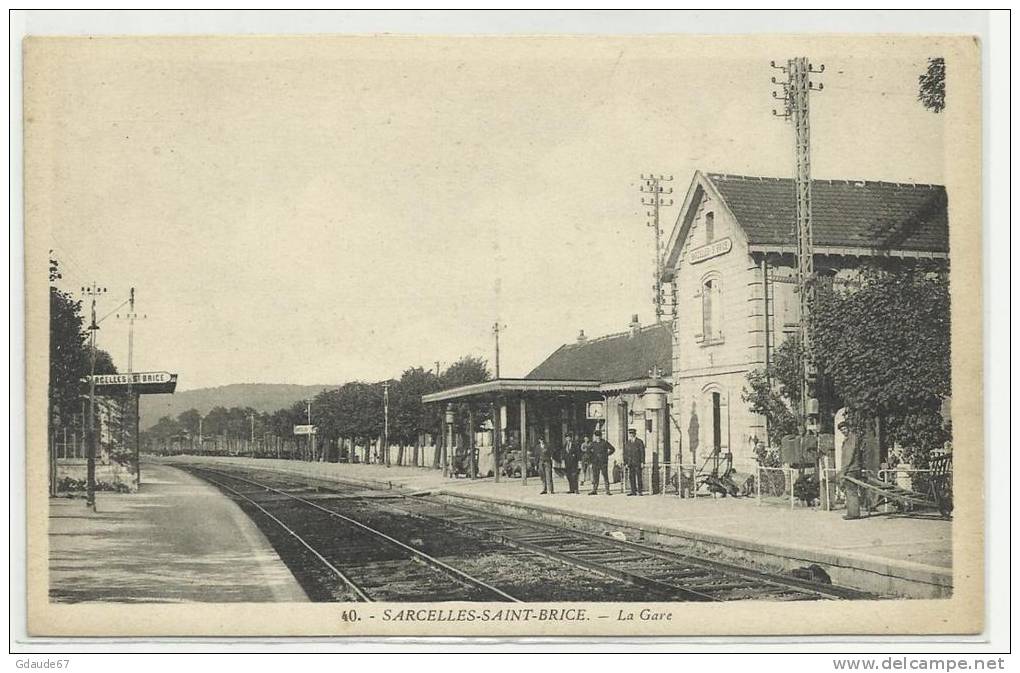 SARCELLES SAINT BRICE / SAINT BRICE SOUS FORET (VAL D' OISE - 95) - CPA - LA GARE - Saint-Brice-sous-Forêt