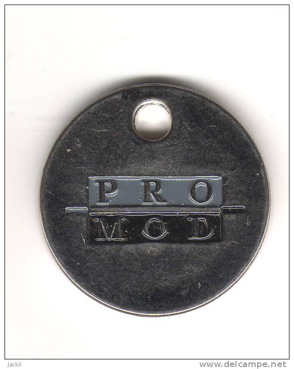 Jeton  De  Caddie  Argenté  PRO  MOD  Verso  1975 - 1995  20  ANS - Trolley Token/Shopping Trolley Chip