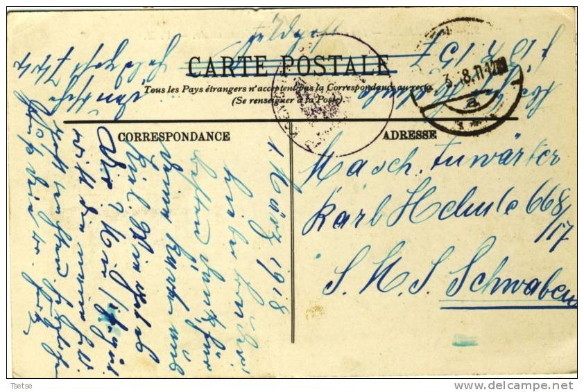 Bléharies - Les Ecoles Et La Maison Communale - -Correspondance Allemande -1918 ( Voir Verso ) - Brunehaut