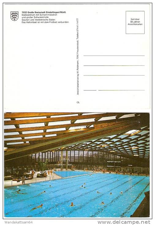 AK 7032 Große Kreisstadt Sindelfingen/Württ. Badezentrum Mit Schwimmstadion Und Großer Schwimmhalle Saunen Und Medizinis - Sindelfingen