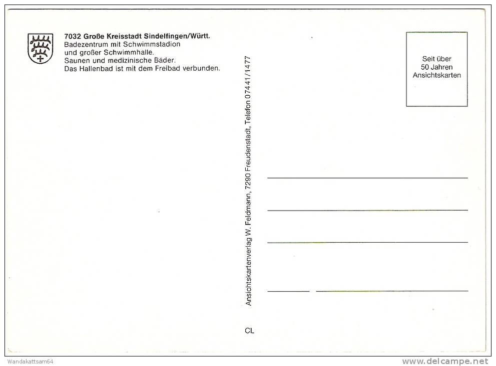 AK 7032 Große Kreisstadt Sindelfingen/Württ. Badezentrum Mit Schwimmstadion Und Großer Schwimmhalle Saunen Und Medizinis - Sindelfingen