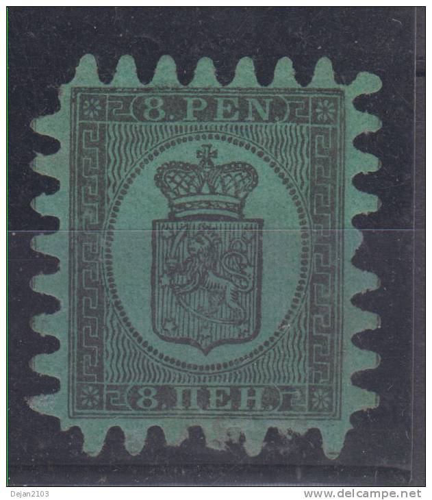 Finland 8 Penni Mi#6cx 1866 MH - Unused Stamps